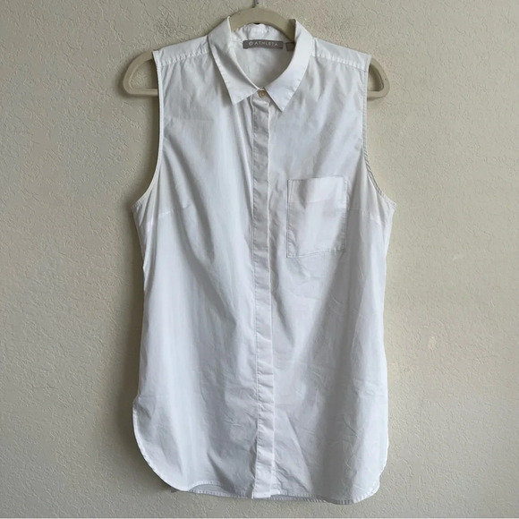 Athleta Soma Hayes Shell White Sleeveless Side Zip Top - Picture 2 of 6